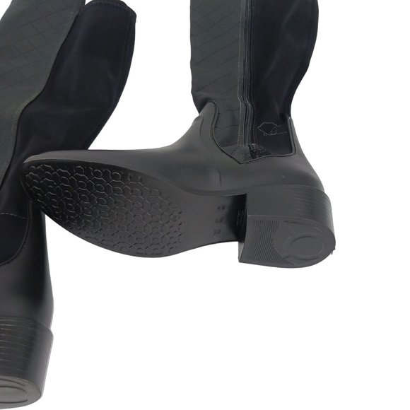 BERNARDO WOMENS  EVE QUILTED BLACK RUBBER RAIN BOOTS SIZE 8 - Picture 4 of 12